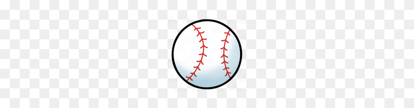 160x160 Abeka Clip Art Baseball With Thick, Red Stitches - Baseball Stitches PNG
