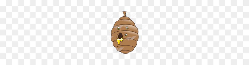 160x160 Abeka Clip Art Beehive With Honey And Three Bees - Beehive PNG