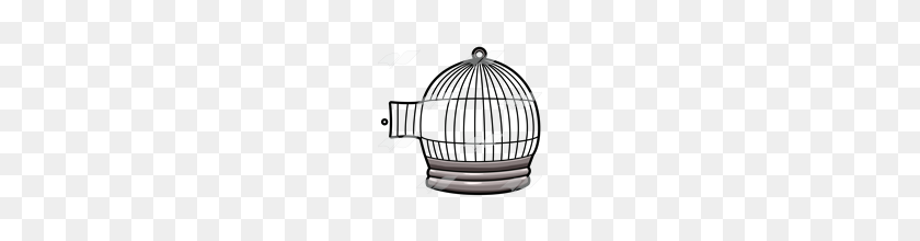 160x160 Abeka Clip Art Bird Cage With Open Door - Cage PNG