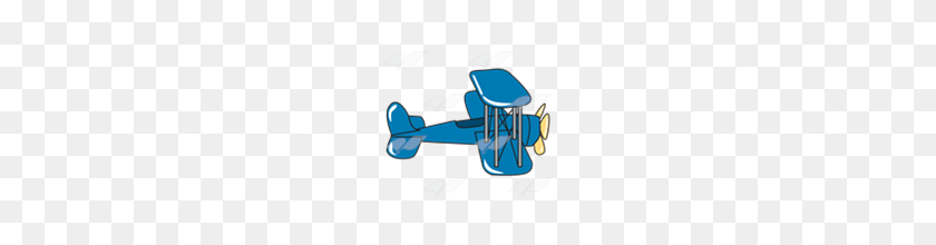 160x160 Abeka Clip Art Blue Biplane With Open Cockpit - Biplane Clipart
