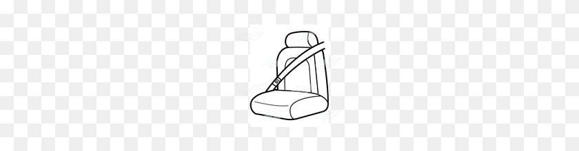 160x160 Abeka Clip Art Blue Car Seat With A Seat Belt - Seat Belt Clipart
