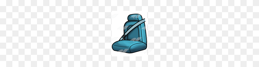 160x160 Abeka Clip Art Blue Car Seat With A Seat Belt - Car Seat Clipart