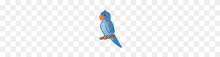 160x160 Abeka Clip Art Blue Parakeet On Perch - Perch Clipart