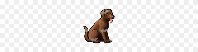 160x160 Abeka Clip Art Brown Dog Sitting With Tongue Out - Dog Sitting PNG