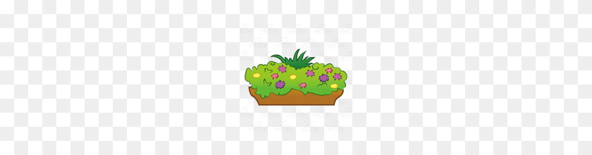 160x160 Abeka Clip Art Brown Flower Box With Greenery And Multicolored - Greenery PNG