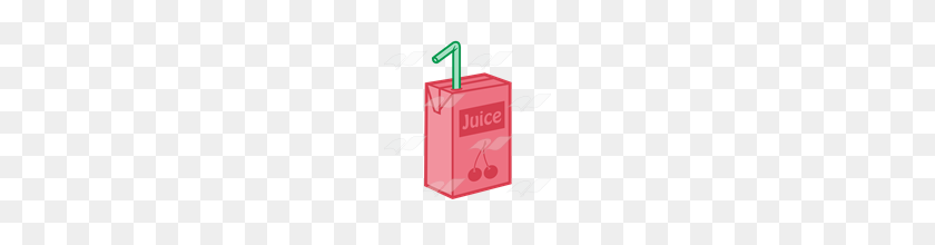 160x160 Abeka Clip Art Cherry Juice Box With A Green Straw - Juice Box Clipart