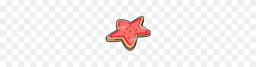 160x160 Abeka Clip Art Christmas Cookie Star With Red Icing - Christmas Cookie Clip Art