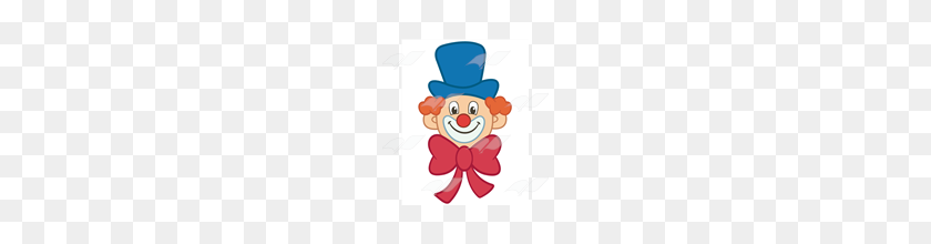 160x160 Abeka Clip Art Clown Face With Large Eyes, Blue Hat, And Red - Clown Face PNG