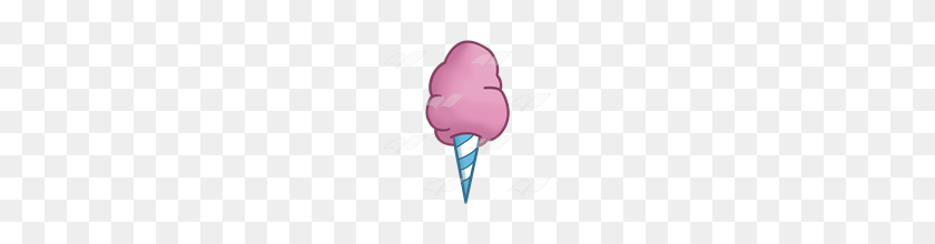 160x160 Abeka Clip Art Cotton Candy On A Blue And White Cone - Cotton Candy PNG