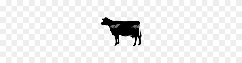 160x160 Abeka Clip Art Cow Silhouette - Cow Silhouette Clip Art