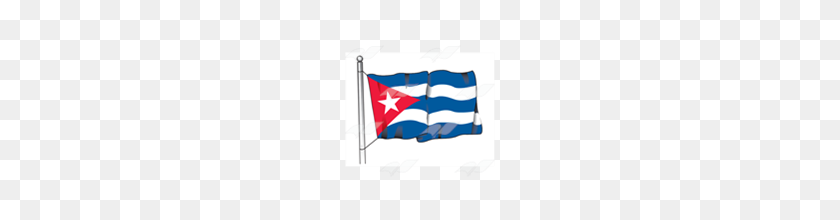 160x160 Abeka Clip Art Cuba Flag On A Pole - Cuba Flag PNG