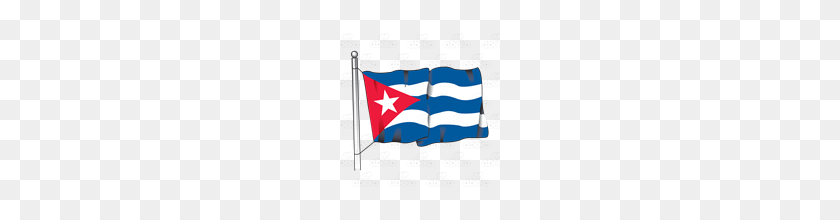 160x160 Abeka Clip Art Cuba Flag On A Pole - Cuban Flag PNG