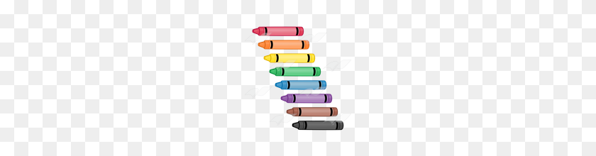 160x160 Abeka Clip Art Eight Crayons Rainbow Colors - Crayons PNG