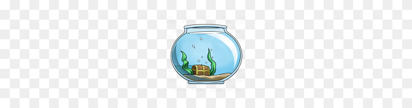 160x160 Abeka Clip Art Fishbowl With Treasure Chest - Fish Bowl PNG