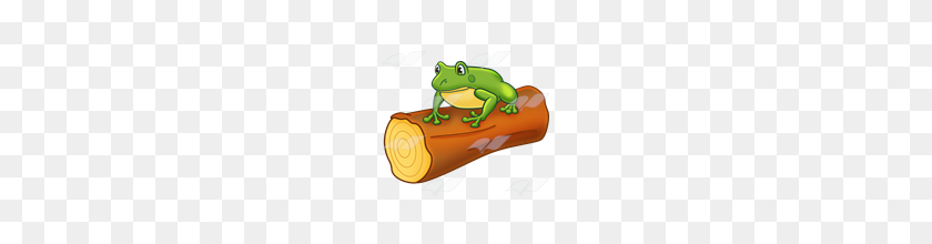 160x160 Abeka Clip Art Frog On A Log - Log Clipart