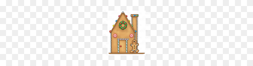 160x160 Abeka Clip Art Gingerbread House With A Gingerbread Man - Gingerbread House PNG