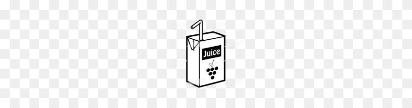 160x160 Abeka Clip Art Grape Juice Box With A Yellow Straw - Juice Box Clipart