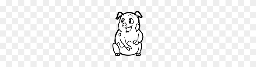 160x160 Abeka Clip Art Happy Pig Sitting In The Mud - Muddy Pig Clipart