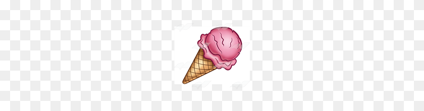160x160 Абека Клипарт Рожок Мороженого С Розовой Ложкой Мороженого - Лопатка Мороженого Png
