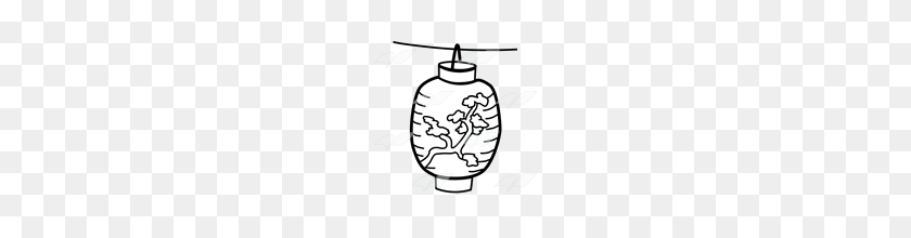 160x160 Abeka Clip Art Japanese Lantern Yellow - Lantern Clipart Black And White