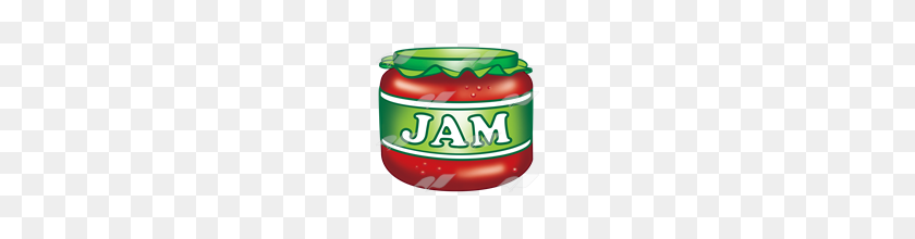 160x160 Abeka Clip Art Jar Of Red Jam With Green Label - Jam Clipart