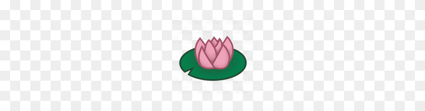 160x160 Abeka Clip Art Lily Pad With Pink Water Lily - Lily Pad PNG