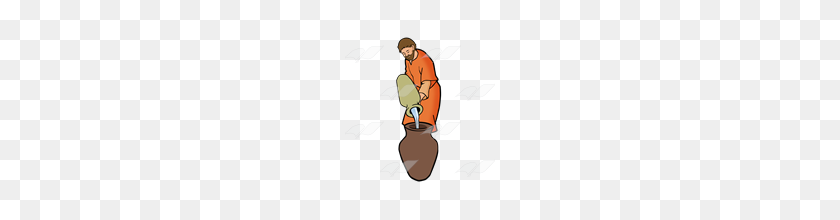 160x160 Abeka Clip Art Man Pouring Water Into Larger Pot - Pouring Water PNG