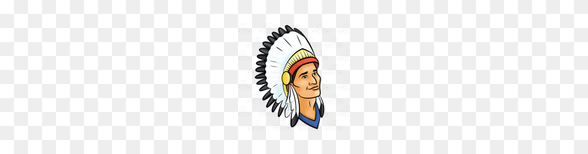 160x160 Abeka Clip Art Man Wearing An Indian Headdress - Indian Headdress PNG