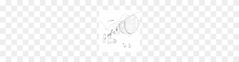160x160 Abeka Clip Art Noah's Ark On Grass With Animals Milling - Noahs Ark Animals Clipart