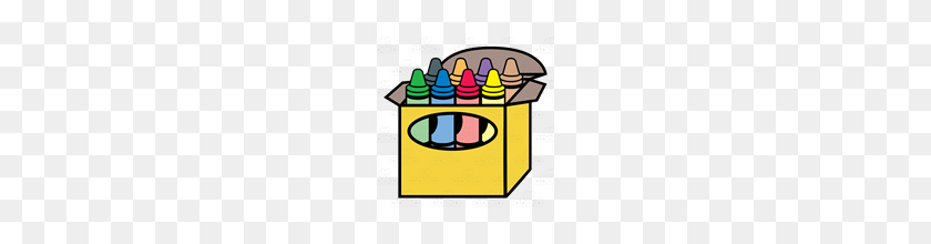 160x160 Abeka Clip Art Open Crayon Box With Eight Crayons - Crayons PNG