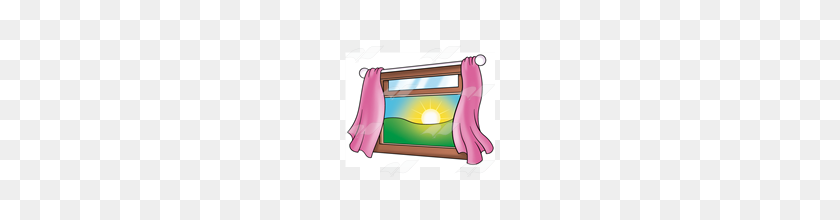 160x160 Abeka Clip Art Open Window Showing A Sunrise - Open Window Clipart
