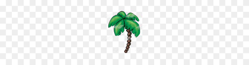 160x160 Abeka Clip Art Palm Tree With Curved Trunk - Palm Frond PNG