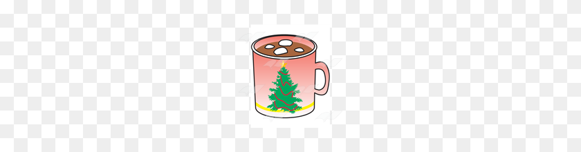160x160 Abeka Clip Art Pink Christmas Mug With Hot Chocolate - Hot Chocolate Mug Clipart