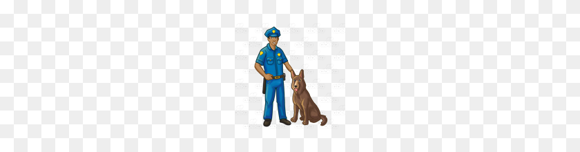 160x160 Абека Клипарт Полицейский И Собака - Офицер Полиции Png