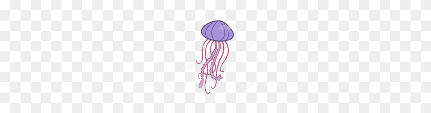 160x160 Abeka Clip Art Purple Jellyfish With Pink Tentacles - Jelly Fish Clipart