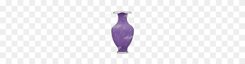 160x160 Abeka Clipart Jarrón Morado Con Diseño De Hojas Y Flores - Flowers In Vase Clipart
