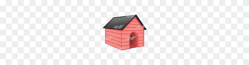 160x160 Abeka Clip Art Red Dog House With Black Roof - Dog House PNG