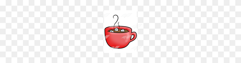 160x160 Abeka Clip Art Red Mug With Hot Chocolate And Marshmallows - Mug Clipart