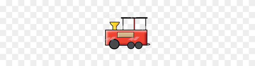 160x160 Abeka Imágenes Prediseñadas De Tren Rojo Locomotora Con Una Chimenea Amarilla - Pila De Humo De Imágenes Prediseñadas