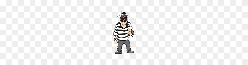 160x160 Abeka Clip Art Robber In Striped Shirt - Robber PNG