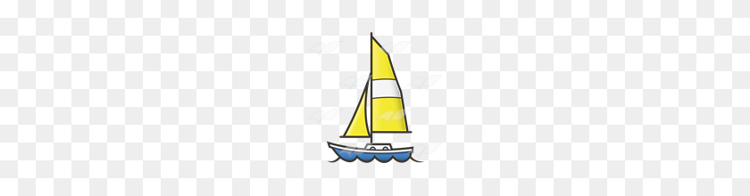 160x160 Abeka Clip Art Sailboat With Yellow Sail - Sail Boat PNG