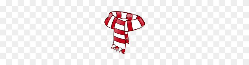 160x160 Abeka Clip Art Scarf With Red And White Stripes - Scarf Clipart