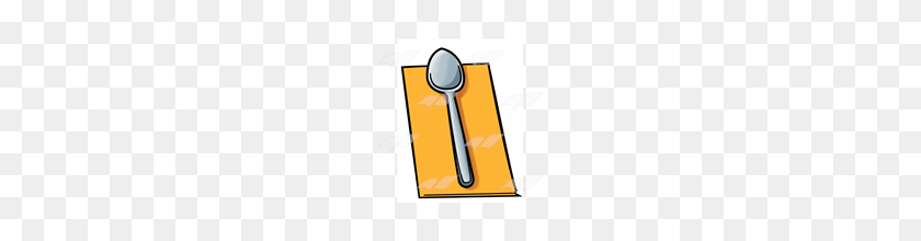 160x160 Abeka Clip Art Spoon On An Orange Napkin - Napkin Clipart