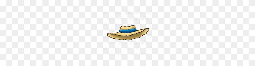 160x160 Abeka Clip Art Straw Hat With Blue Band - Straw Hat PNG