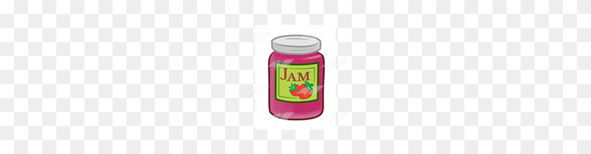 160x160 Abeka Clip Art Strawberry Jam Jar With Label - Strawberry Jam Clipart
