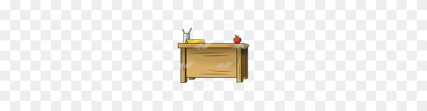 160x160 Abeka Clip Art Teacher's Desk - Teacher Desk Clipart