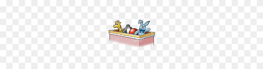 160x160 Abeka Clip Art Toy Box With Rabbit, Giraffe, Penguin, And Ball - Toybox Clipart