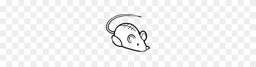 160x160 Abeka Clip Art Toy Mouse With Pink Tail - Игрушечный Клипарт Черный И Белый