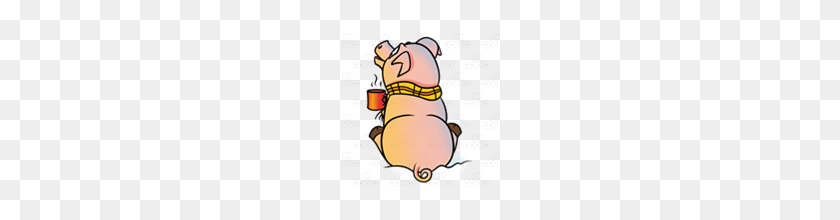 160x160 Abeka Clip Art Winter Pig With A Scarf And A Mug - Scarf Clipart