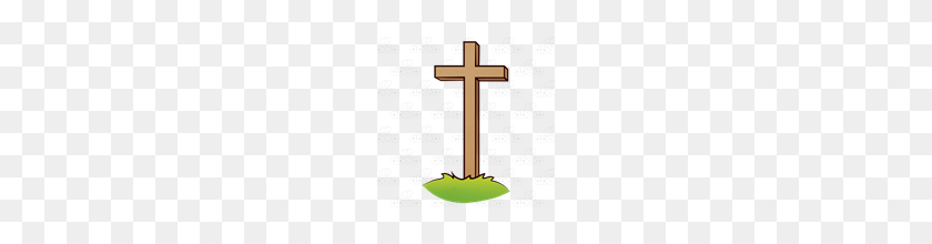160x160 Abeka Clip Art Wooden Cross Standing On A Patch Of Grass - Patch Of Grass Clipart